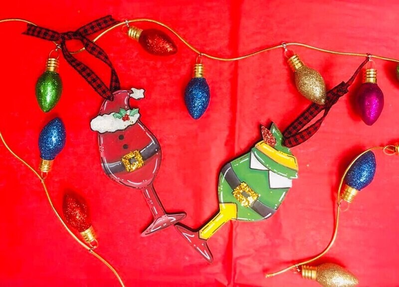 Christmas Ornament--Wine Glass