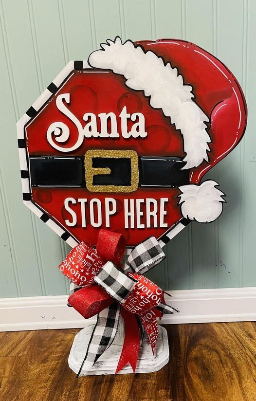 Christmas--Santa Stop Here Table Topper