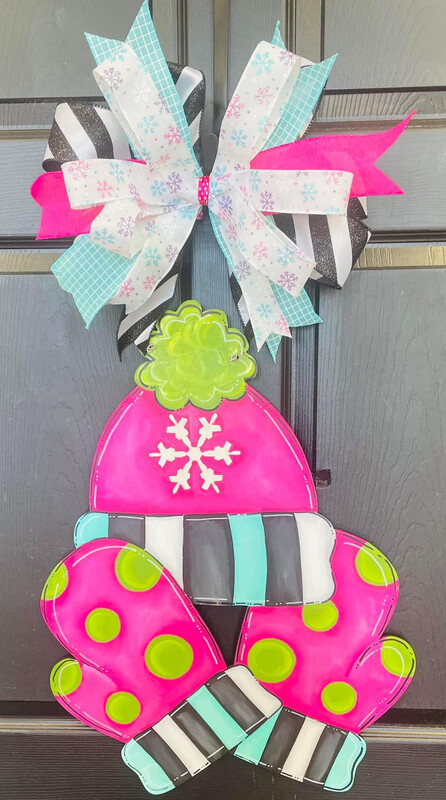 Winter Hat And Mittens Door Hanger