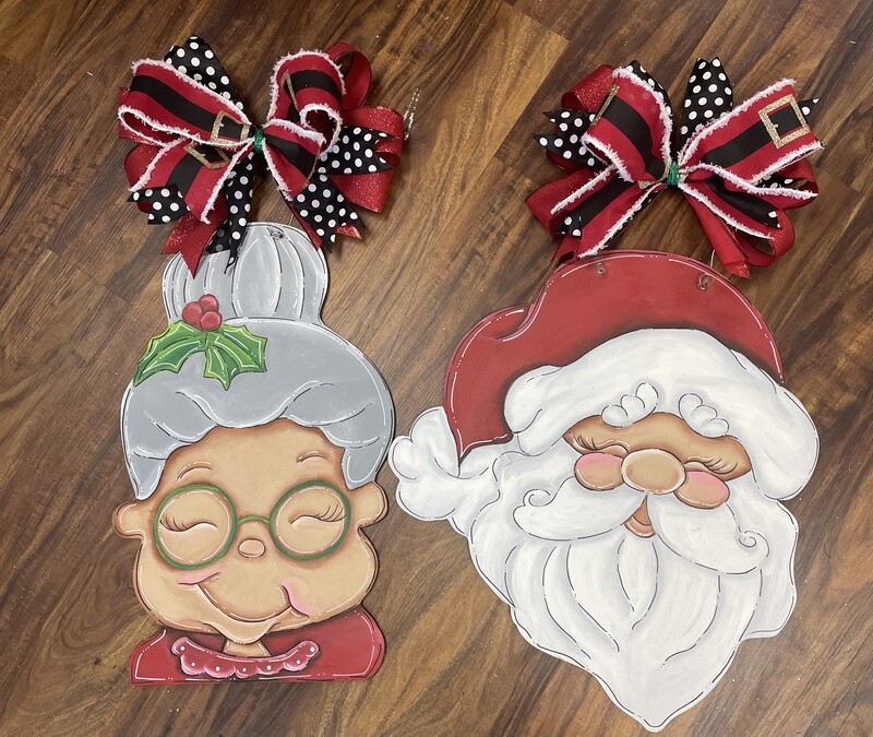 Christmas Mr. And Mrs. Claus Door Hangers