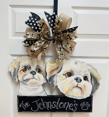 Animals Double Dog Door Hanger