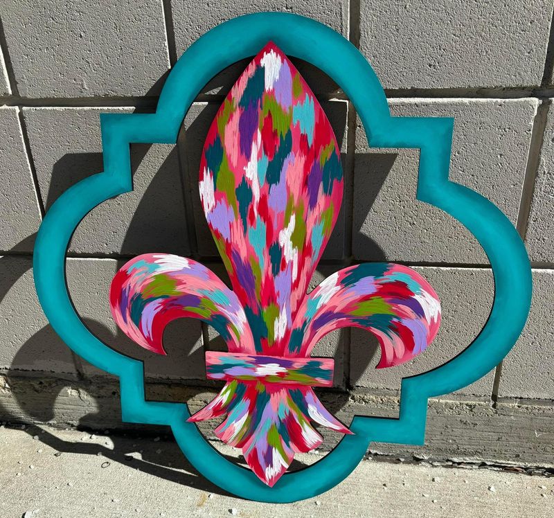 Everyday Colorful Fleur De Lis In Quatrafoil (Blocks)