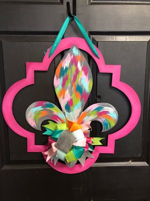 Colorful Fleur De Lis In Quatrafoil (Blocks)