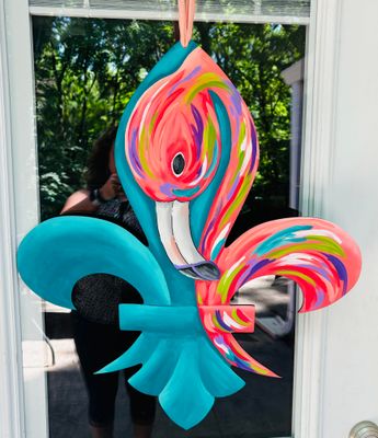 Spring/Summer Flamingo Fleur De Lis