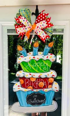 Birthday 3-tier cake Door Hanger