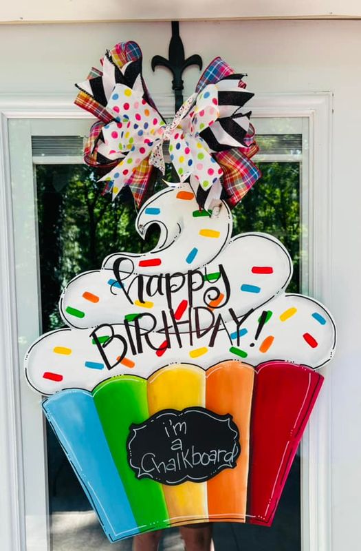 Birthday Cupcake Door Hanger