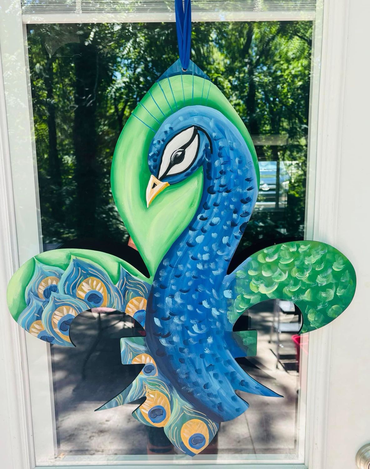 Summer Peacock Fleur De Lis