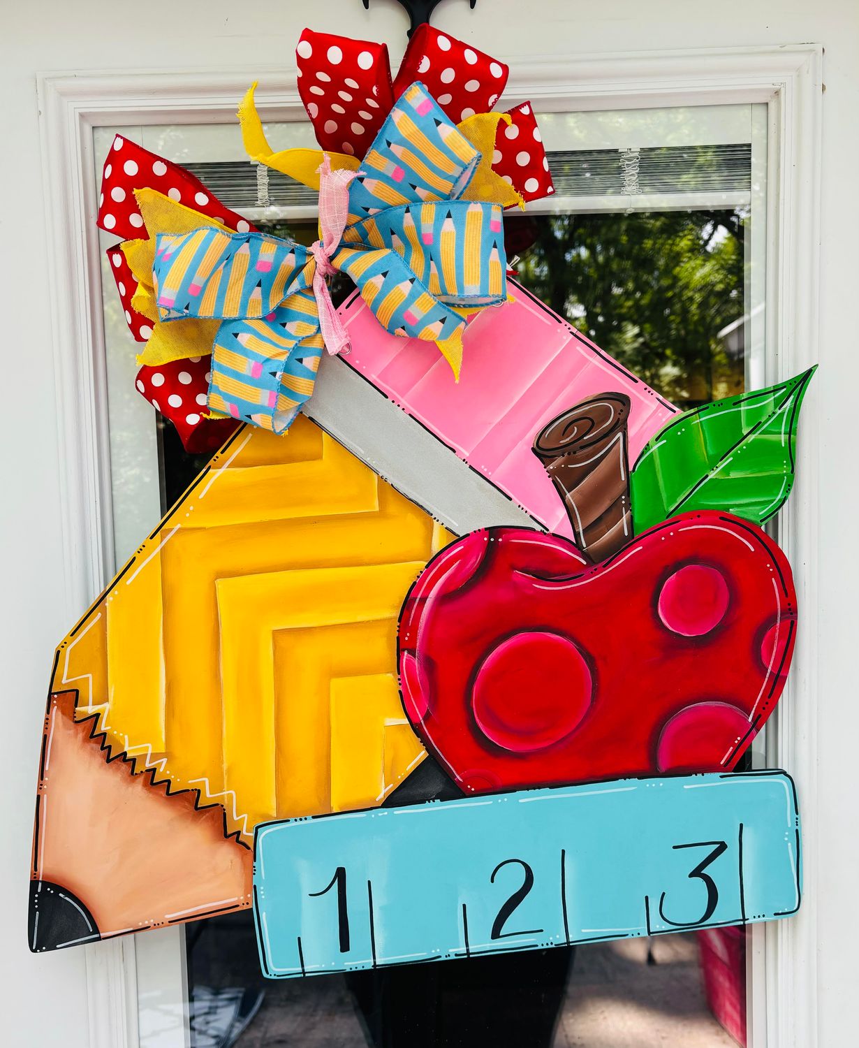 School-Pencil and Apple Door Hanger