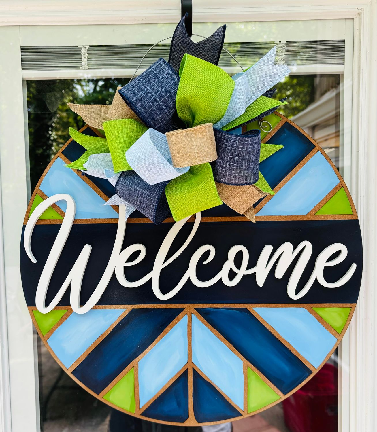 Everyday--Geometric Welcome Circle Door Hanger