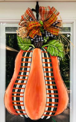 Fall Tall Pumpkin Door Hanger