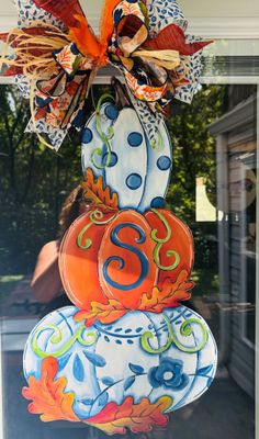 Fall 3 Tiered Pumpkin Door Hanger