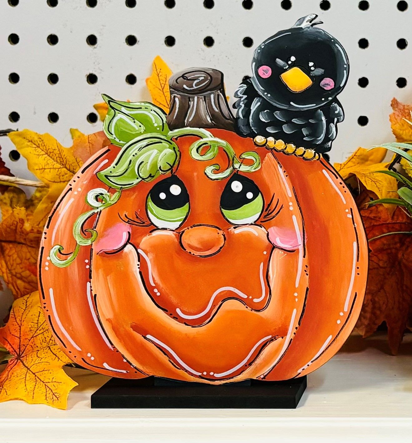 Halloween Pumpkin w/Crow Insert