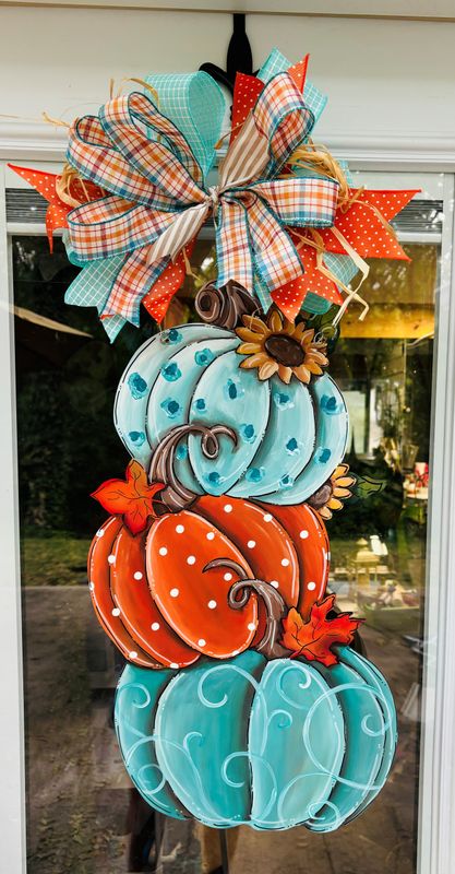 Fall Beautiful 3 Pumpkin Door Hanger