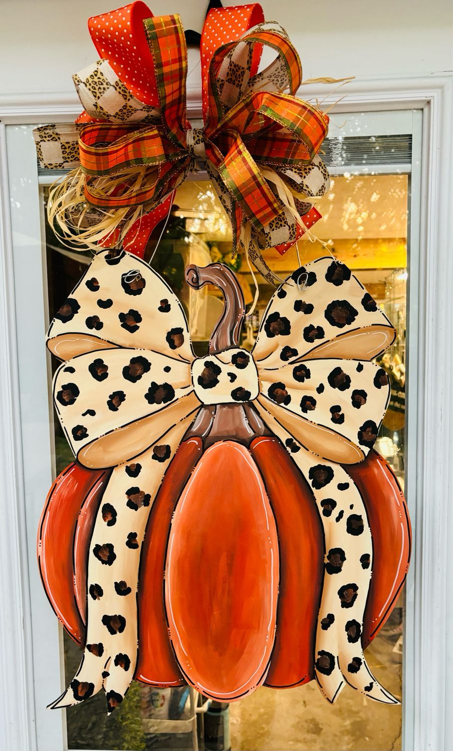 Fall- Cheetah Bow Pumpkin