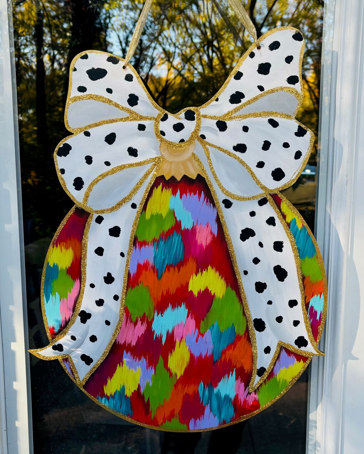 Christmas--Ornament with Bow Door Hanger