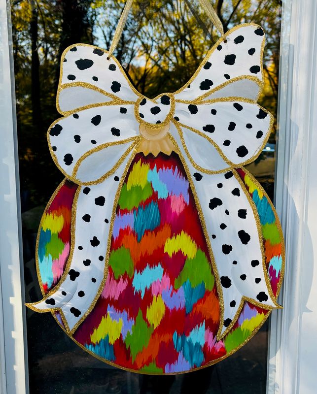 Christmas--Ornament with Bow Door Hanger