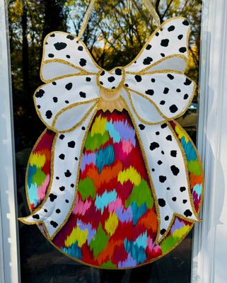 Christmas--Ornament with Bow Door Hanger