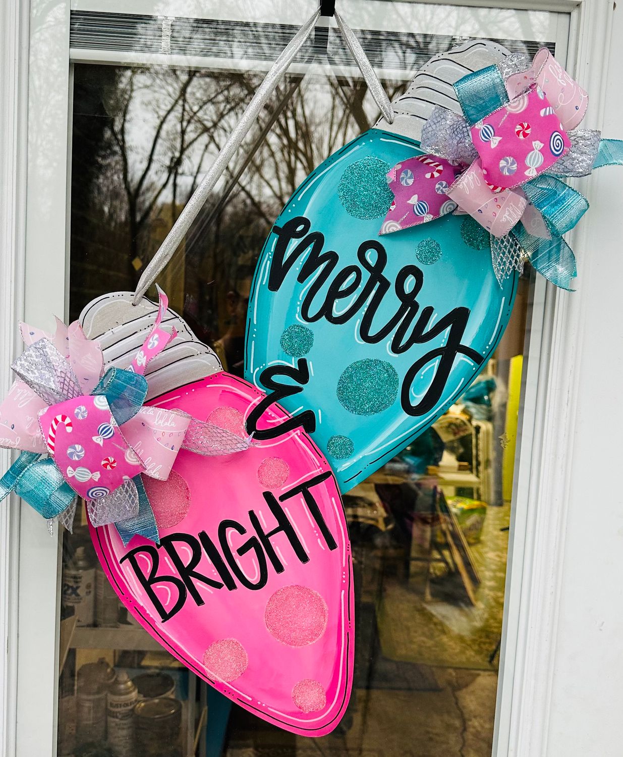 Christmas--Merry and Bright Lightbulb Door Hanger