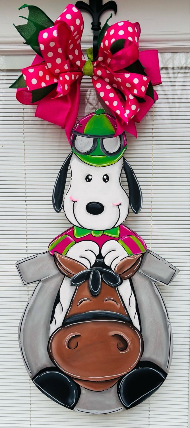 Derby Snoopy Jockey on a Horse