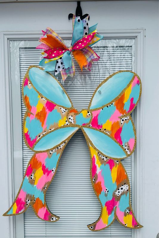 Easter Color Splash Bow Door Hanger 24&quot;