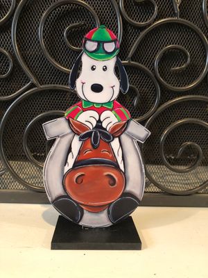 Derby Dog Jockey on Horse in Horseshoe