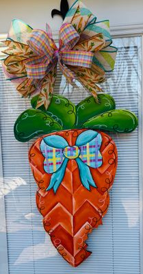 Easter Carrot with Bow Door Hanger