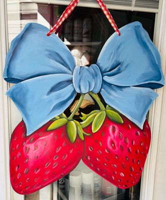 Spring/Summer Berrylicious Double Strawberries Door Hanger