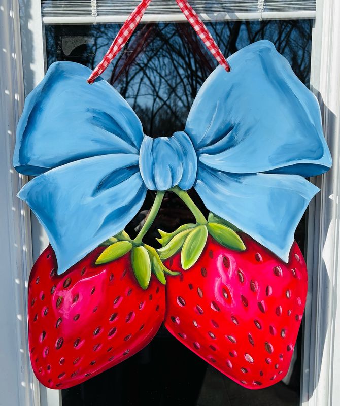 Spring/Summer Berrylicious Double Strawberries Door Hanger