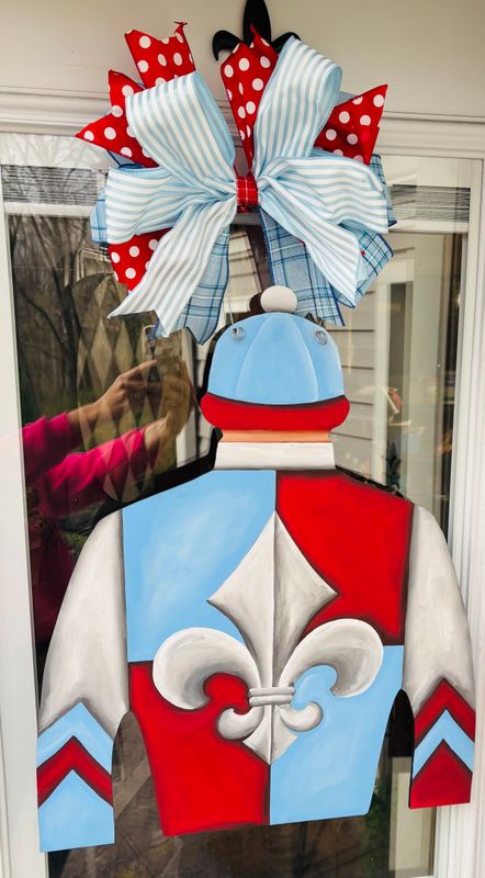 Derby Jockey Silk &quot;Red Ice&quot; Design Door Hanger