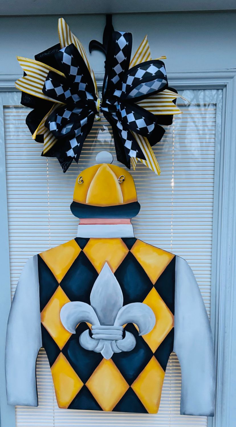 Derby Jockey Silk &quot;Lemonade&quot; Design Door Hanger