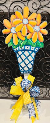 Spring/Summer Three Flower Pot Table Topper-Printed
