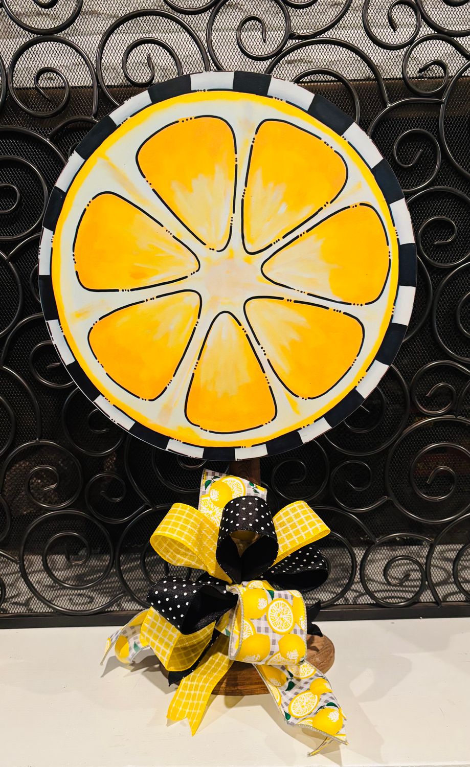 Spring/Summer Lemon Circle Table Topper-Printed