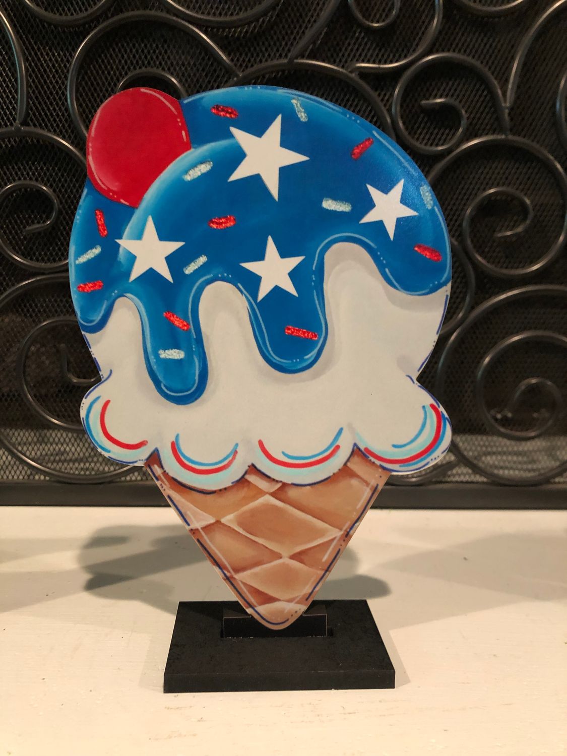 4th of July/Patriotic All American Ice Cream Cone Insert-Printed