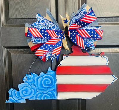 4th of July/Patriotic All American Kentucky Door Hanger