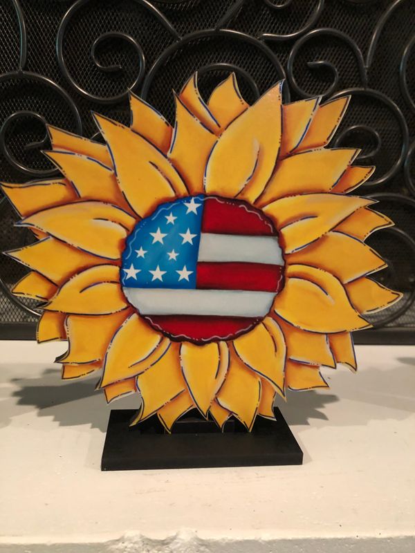 4th of July/Patriotic All American Sunflower Insert-Printed