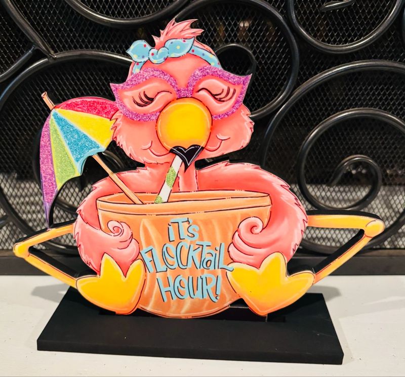 Spring/Summer Flocktail Hour Flamingo Insert-Printed