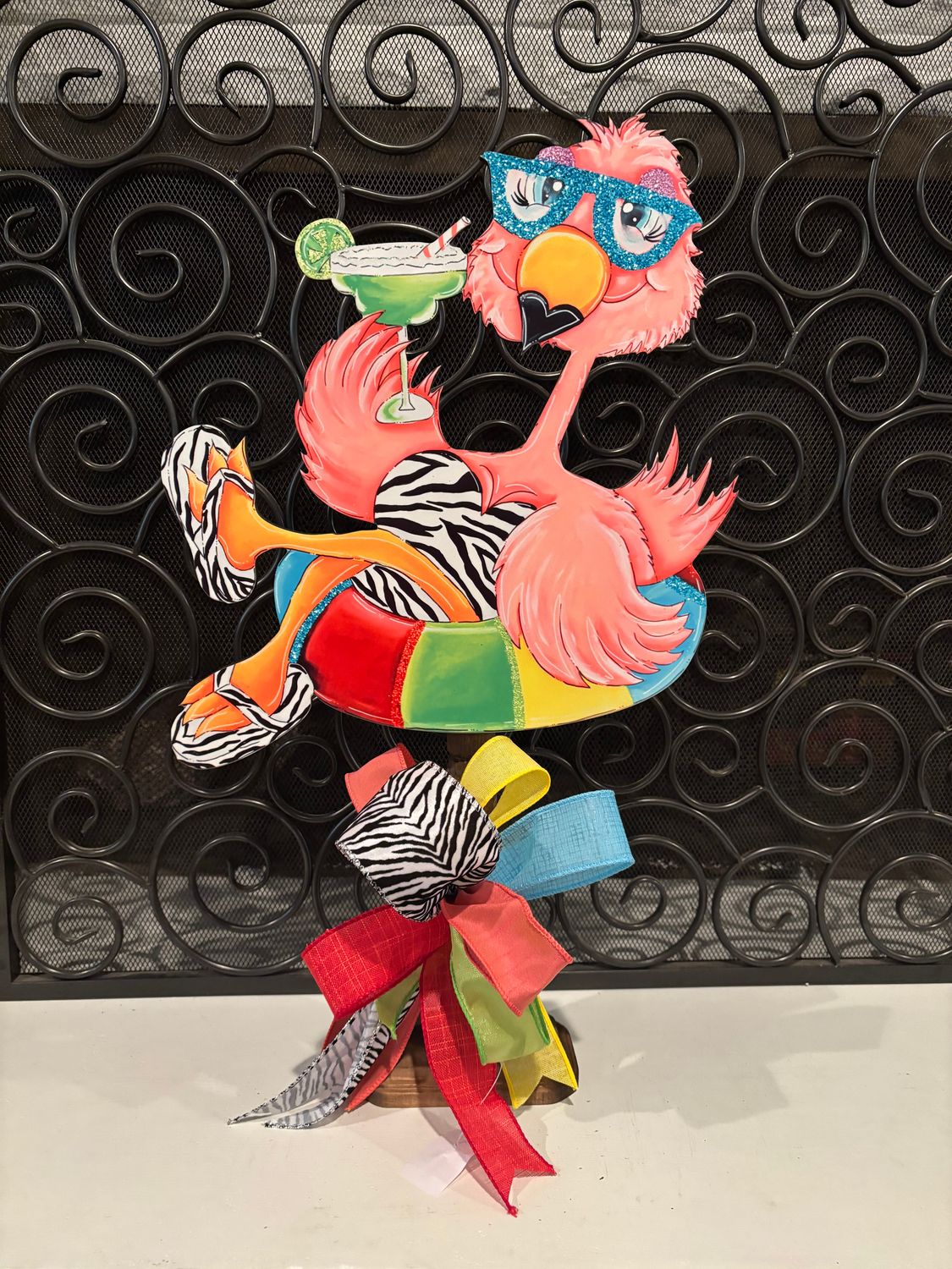Spring/Summer Filomena Flamingo in a Float Table Topper-Printed