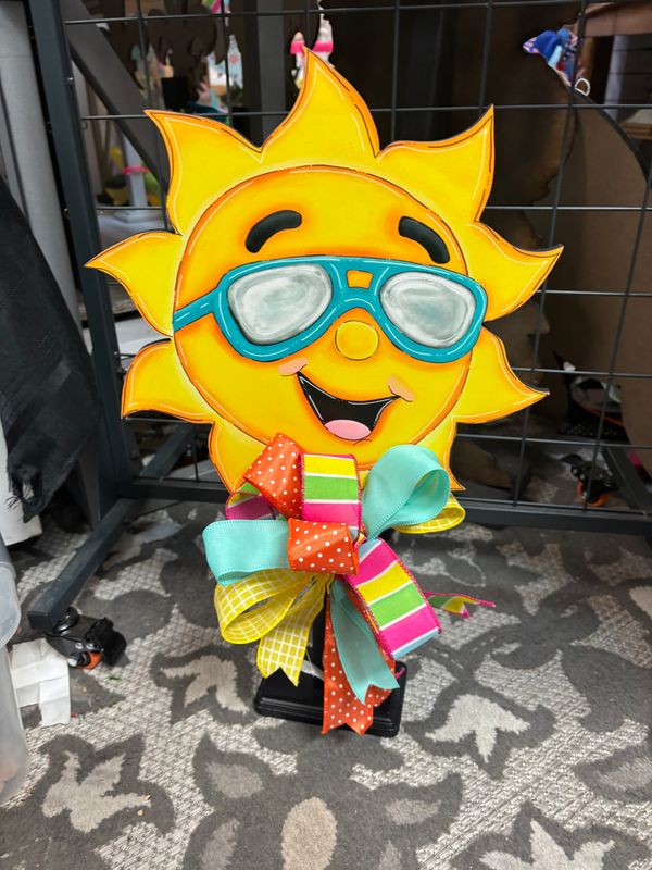 Spring/Summer Sun with Glasses Table Topper-Printed