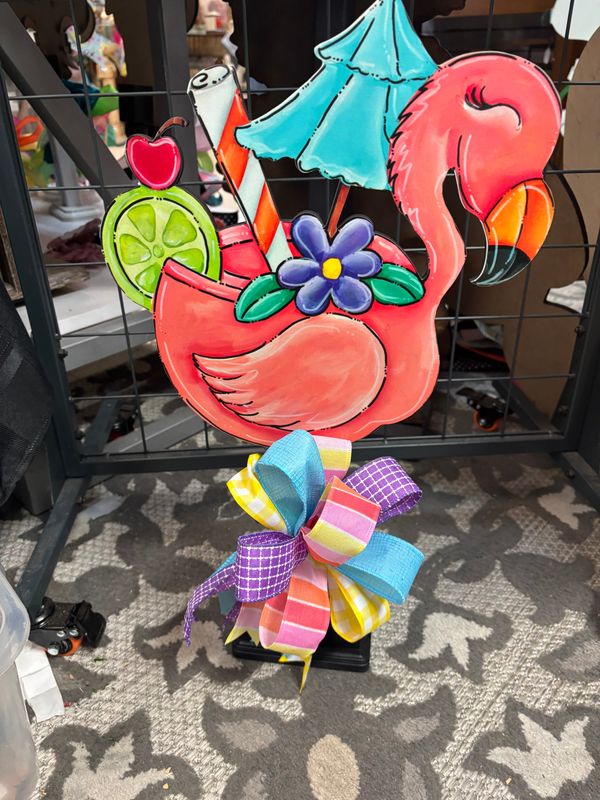 Spring/Summer Flamingo Drink Table Topper-Printed