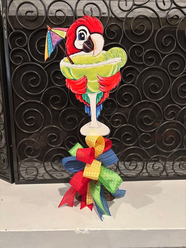 Spring/Summer Parrot with Margarita Table Topper-Printed