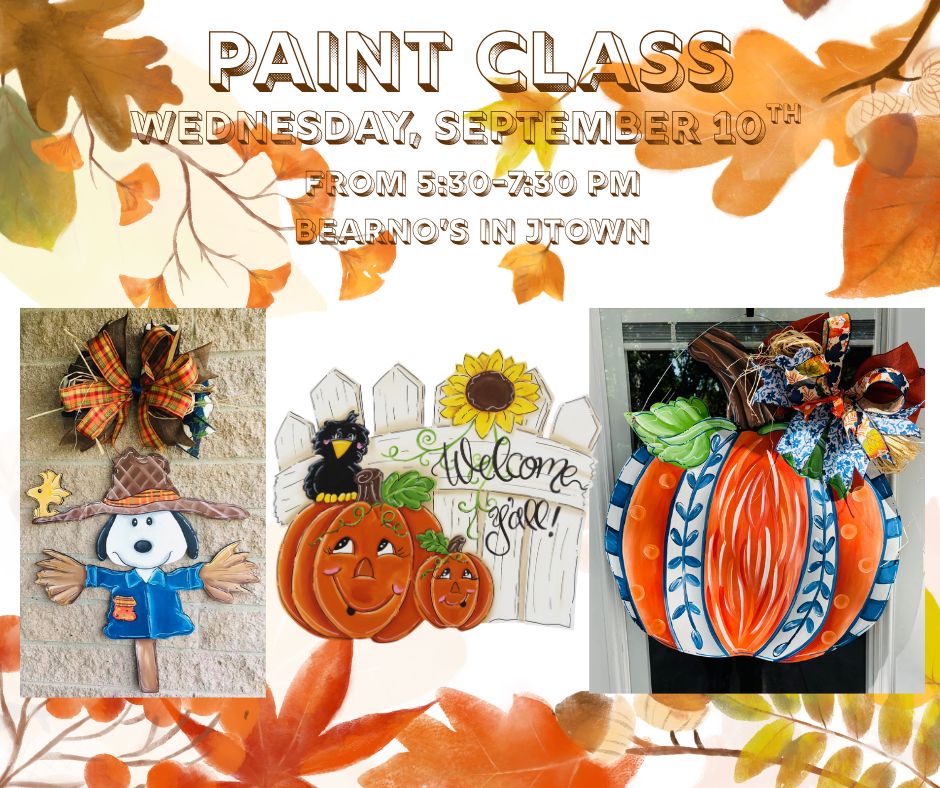Paint Class--September 10th 5:30-7:30 pm @ Bearno&#39;s in JTown