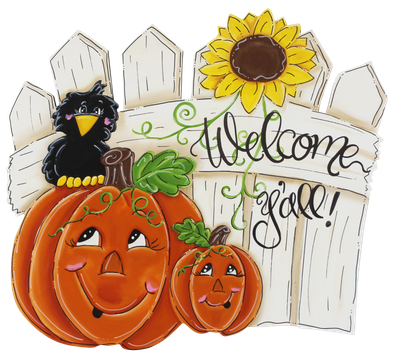 Fall Welcome Ya&#39;ll Fence Insert/Sitter-Printed