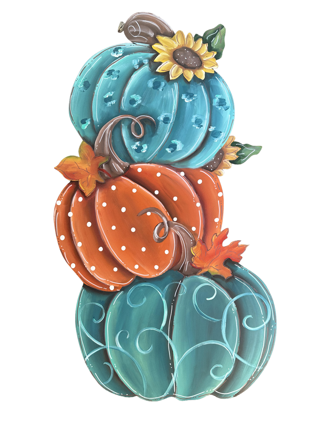Fall 3 Tiered Pumpkins Teal Insert/Sitter-Printed