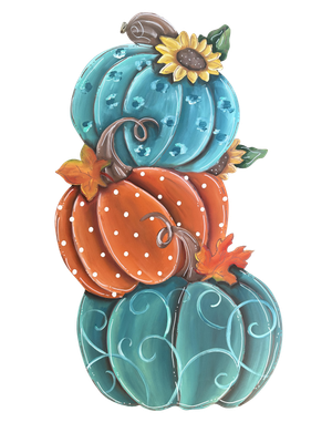 Fall 3 Tiered Pumpkins Teal Insert/Sitter-Printed