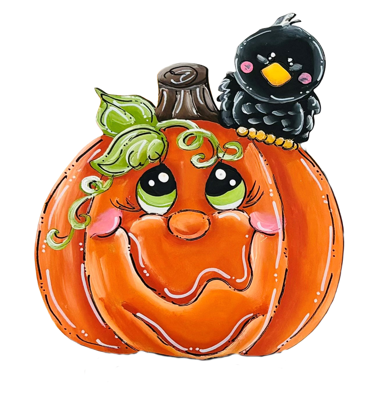 Fall Pumpkin with Crow Insert/Sitter-Printed