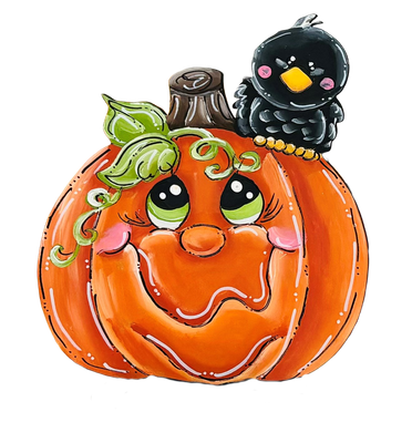 Fall Pumpkin with Crow Insert/Sitter-Printed