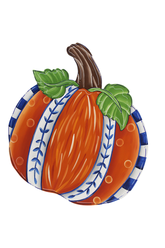 Fall Pumpkin with Blue Insert/Sitter-Printed