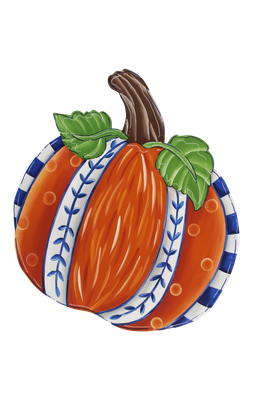 Fall Pumpkin with Blue Insert/Sitter-Printed