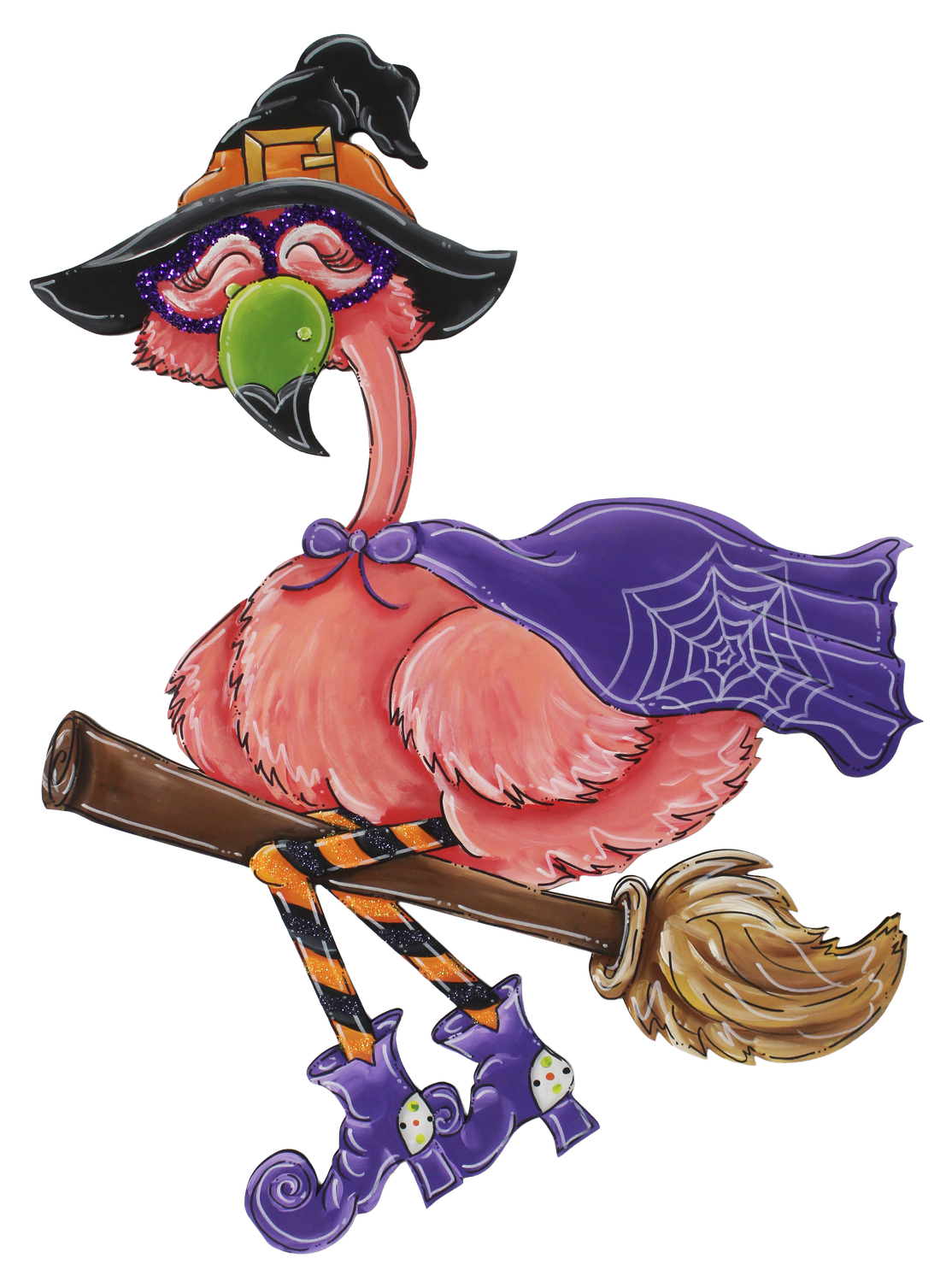 Halloween FaBOOlous Flamingo Witch Insert/sitter
