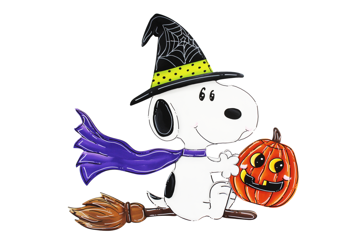 Halloween Snoopy Witch on Broom Insert/sitter